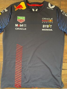 Oracle Team Boys Navy Blue Sponsor Logo T-Shirt